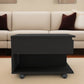 22" Black Manufactured Wood Rectangular Lift Top Coffee Table With Drawer
