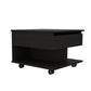 22" Black Manufactured Wood Rectangular Lift Top Coffee Table With Drawer