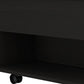 22" Black Manufactured Wood Rectangular Lift Top Coffee Table With Drawer