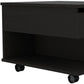 22" Black Manufactured Wood Rectangular Lift Top Coffee Table With Drawer