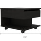 22" Black Manufactured Wood Rectangular Lift Top Coffee Table With Drawer
