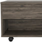 22" Dark Brown Manufactured Wood Rectangular Lift Top Coffee Table With Drawer