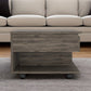 22" Dark Brown Manufactured Wood Rectangular Lift Top Coffee Table With Drawer