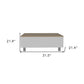 32" White And Light Oak Manufactured Wood Rectangular Lift Top Coffee Table With Drawer And Shelf