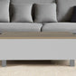 32" White And Light Oak Manufactured Wood Rectangular Lift Top Coffee Table With Drawer And Shelf