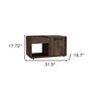 32" Dark Walnut Manufactured Wood Rectangular Coffee Table With Shelf