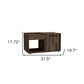 32" Dark Walnut Manufactured Wood Rectangular Coffee Table With Shelf