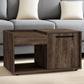 32" Dark Walnut Manufactured Wood Rectangular Coffee Table With Shelf