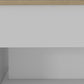 22" White And Light Oak Manufactured Wood Rectangular Coffee Table With Drawer