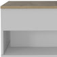 22" White And Light Oak Manufactured Wood Rectangular Coffee Table With Drawer