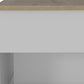 22" White And Light Oak Manufactured Wood Rectangular Coffee Table With Drawer