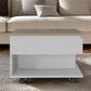 22" White And Light Oak Manufactured Wood Rectangular Coffee Table With Drawer