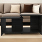 35" Black Wood Abstract Coffee Table