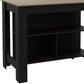 41" Natural And Black Wood Kitchen Island With Storage