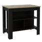41" Natural And Black Wood Kitchen Island With Storage