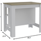 White and Brown 41" Kitchen Island With Storage