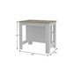 41" Brown And White Wood Kitchen Island With Storage
