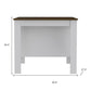 White and Brown 41" Kitchen Island With Storage