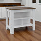White and Brown 41" Kitchen Island With Storage