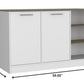 White and Brown 59" Kitchen Island With Storage