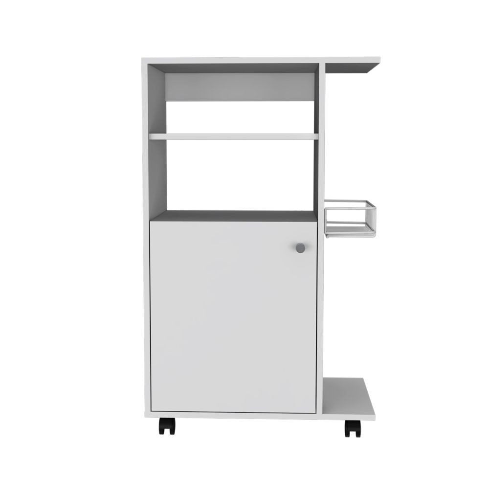 White 24" Rolling Kitchen Cart With Storage