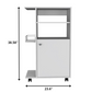 White 24" Rolling Kitchen Cart With Storage