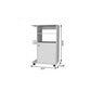 24" White Wood Flat Door Rolling Kitchen Cart With Storage