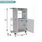 24" White Wood Flat Door Rolling Kitchen Cart With Storage
