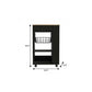 22" Natural And Black Wood Rolling Kitchen Cart With Storage