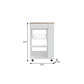 White and Brown 22" Rolling Kitchen Cart With Storage