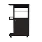 Black 24" Rolling Kitchen Cart With Storage