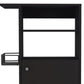 Black 24" Rolling Kitchen Cart With Storage
