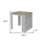 36" Natural and White Wood Kitchen Island With Storage