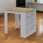 36" Natural and White Wood Kitchen Island With Storage