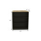 36" Natural and Black Wood Kitchen Island With Storage