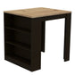 36" Natural and Black Wood Kitchen Island With Storage