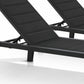Set of Two Black Aluminum Sling Outdoor Chaise Lounges