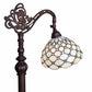 62" Brown And White Metal Floor Lamp With White Glass Bowl Shade
