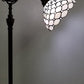 62" Brown And White Metal Floor Lamp With White Glass Bowl Shade