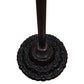 69" Black And Red Torchiere Floor Lamp With Red Dragonfly Glass Dome Shade