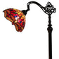 61" Black And Red Torchiere Floor Lamp With Red Dragonfly Glass Dome Shade