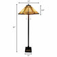 62" Brown And White Two Light Floor Lamp With Brown And White Glass Cone Shade