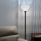 62" Brown And White Floor Lamp With White Glass Bowl Shade