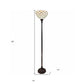 62" Brown And White Floor Lamp With White Glass Bowl Shade