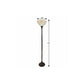 62" Brown And White Floor Lamp With White Glass Bowl Shade