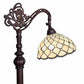62" Brown And White Floor Lamp With White Glass Bowl Shade