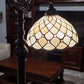 62" Brown And White Floor Lamp With White Glass Bowl Shade
