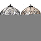 62" Dark Brown Two Light Torchiere Floor Lamp With White Fleur de Lis Glass Dome Shade
