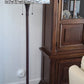 62" Brown And White Two Light Torchiere Floor Lamp With White Geometric Glass Dome Shade