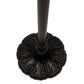 63" Brown Two Light Traditional Shaped Floor Lamp With White Stained Glass Bowl Shade